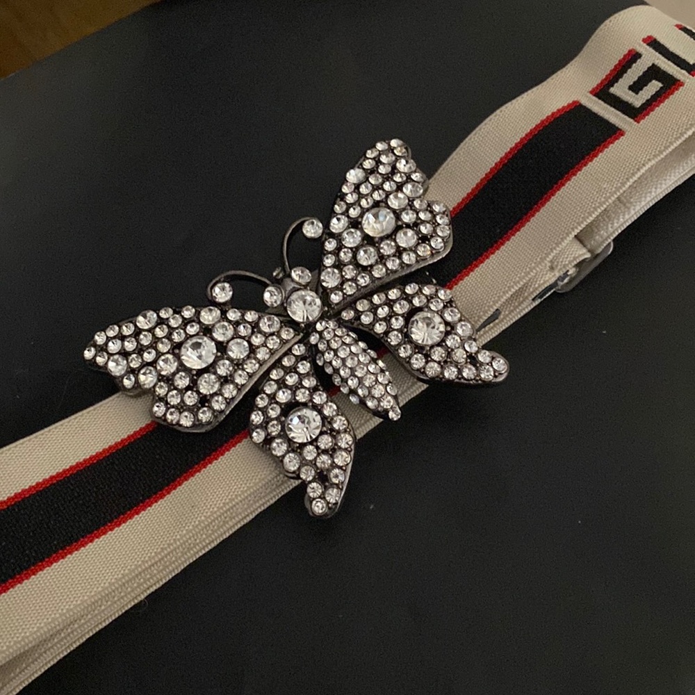 New Gucci Crystal Butterfly belt